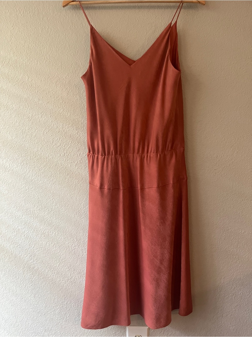 Banana Republic Satin Slip Midi Dress in Terracotta Size 10 - Picture 8 of 8